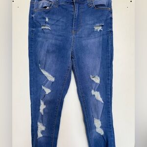 Vanilla Star Blue Skinny Jeans with Distressed Details